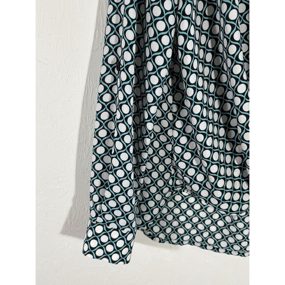 Anthropologie Pleione Faux Wrap Blouse Black Bubble Abstract CrossCross Petite S - Picture 5 of 9